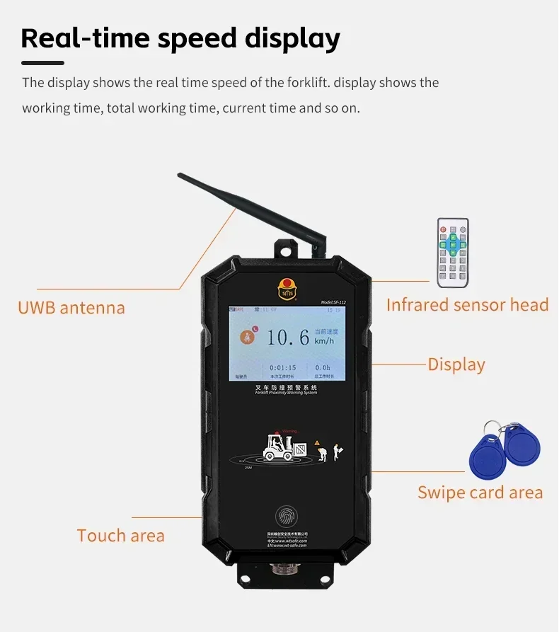 거리 측정 충돌 방지 보행자 감지 시스템 후방 카메라 지게차 근접 경고 알람 시스템