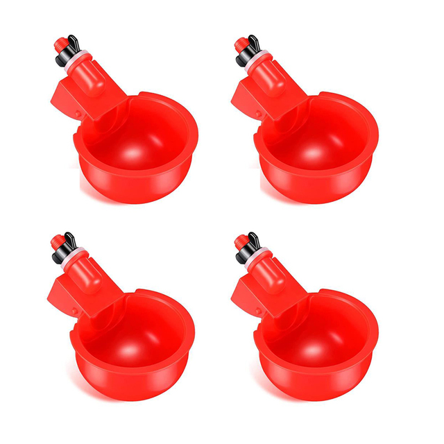 Chicken Water Cup Waterer Bowl Kit Farm Coop Poultry Waterer Drinking Water Feeder for Chicks Duck Goose Turkey Quail