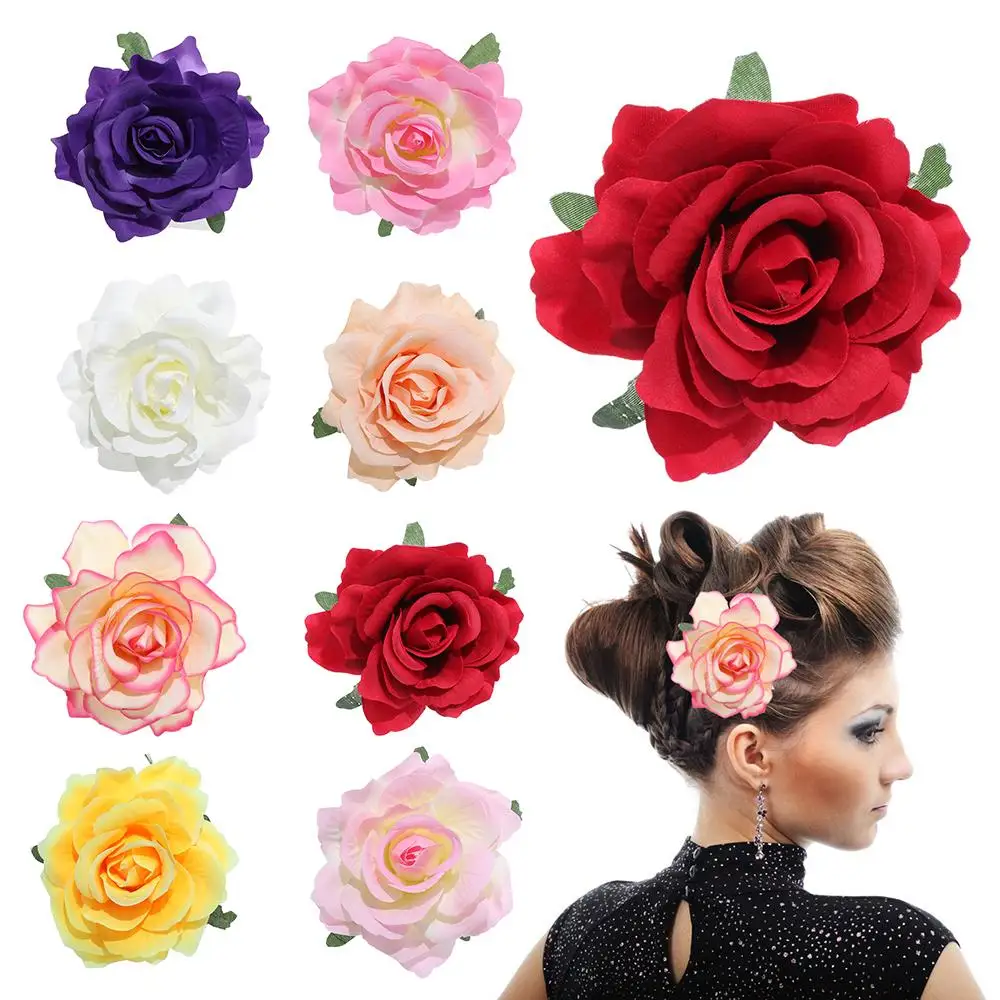 

Elegant Bridal Rose Flower Hairpins Barrette Wedding Bridesmaid Brooches Party Fashion Hair Clips Hair Styling Accessories