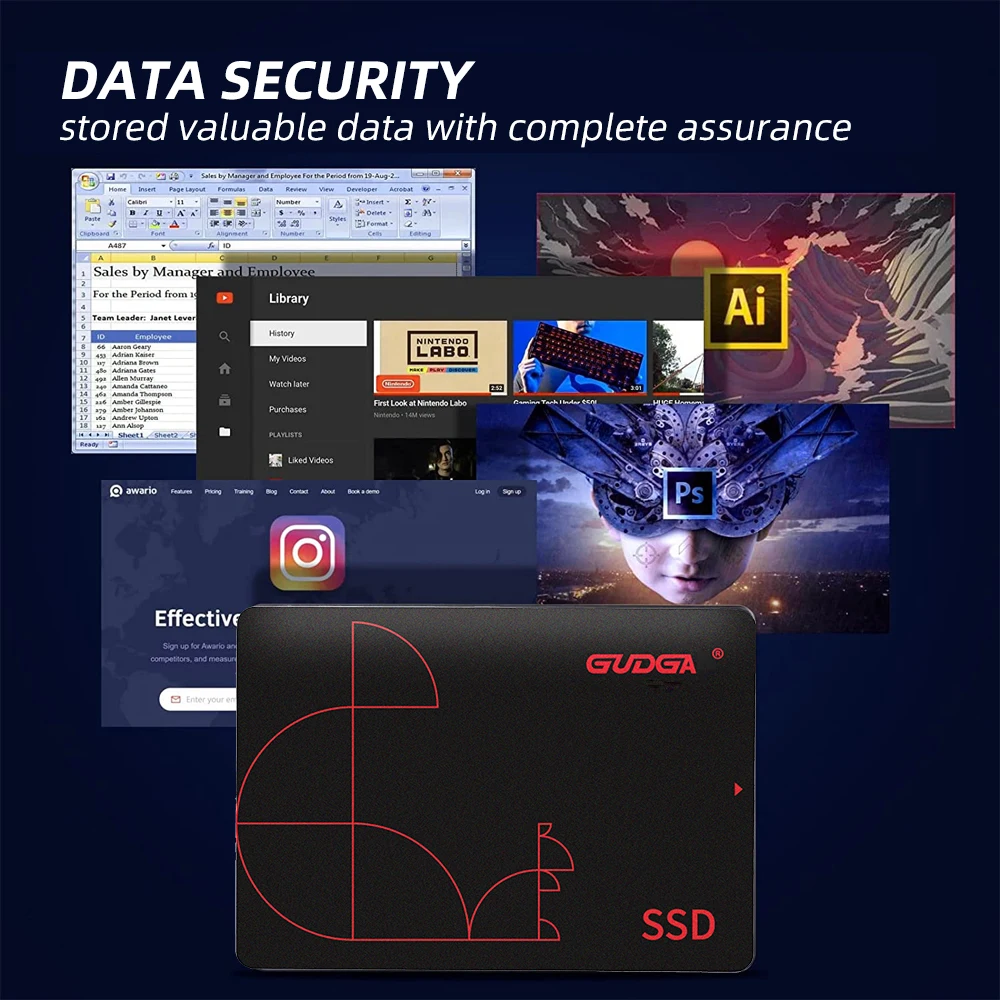 Gudga-unidade Interna de Estado Sólido de Alta Velocidade Ssd Sata 4tb 2tb 1tb Polegada 500 Mbps Hdd para Laptop Micro Computador - Imagem 6