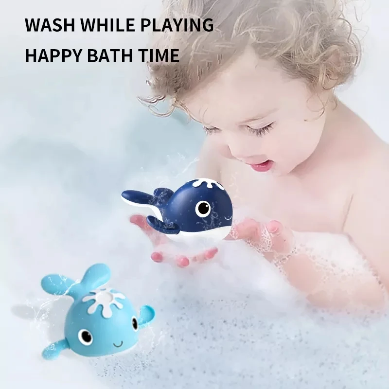 Baby Bath Toys Magnetic Fishing Games Wind-up Swimming Whale Bathtub Toy  Water Toys for Boys Girls Toddler 1 2 3 4 5 6 Years Old