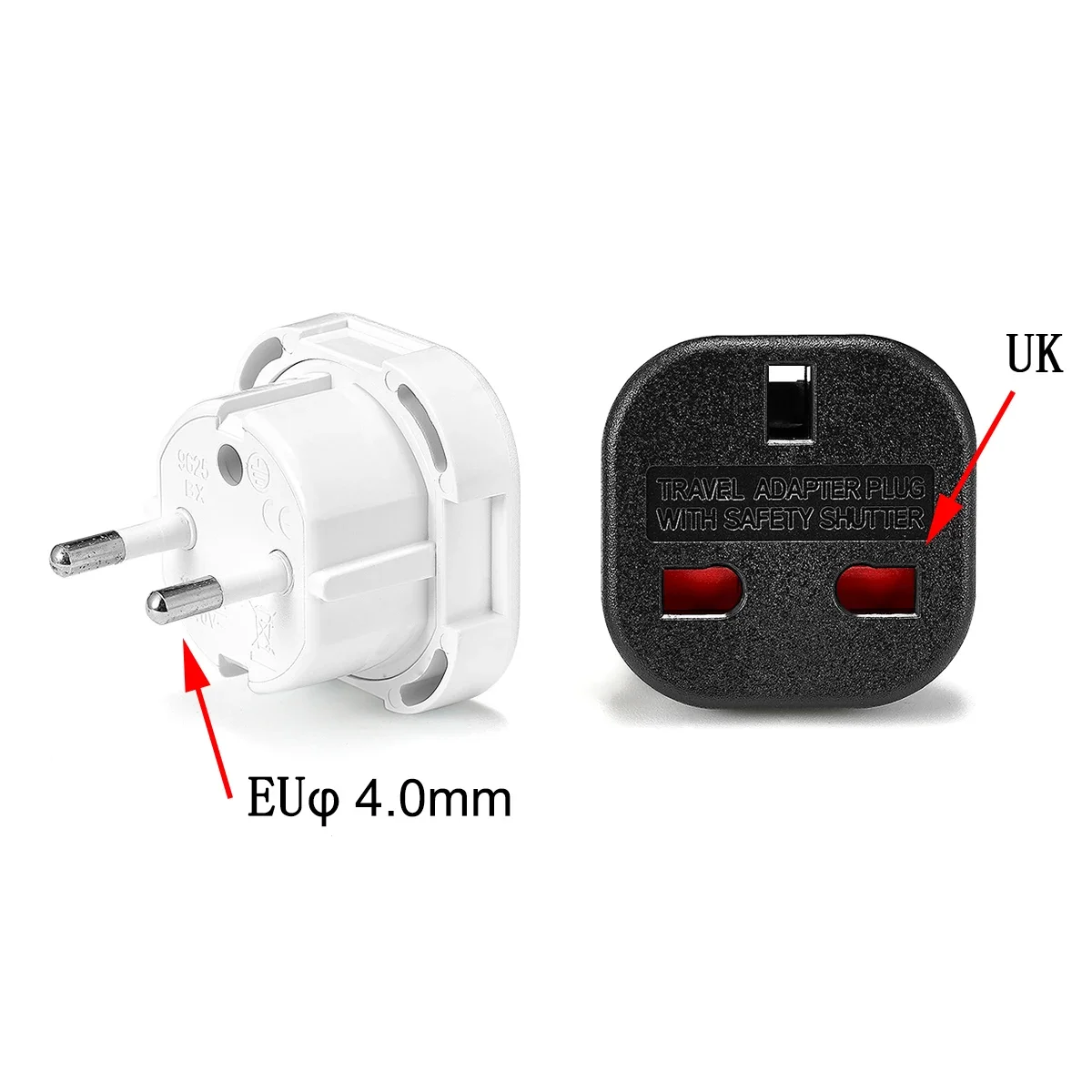 Universal UK to EU Power Adapter - British to European Travel Converter Plug