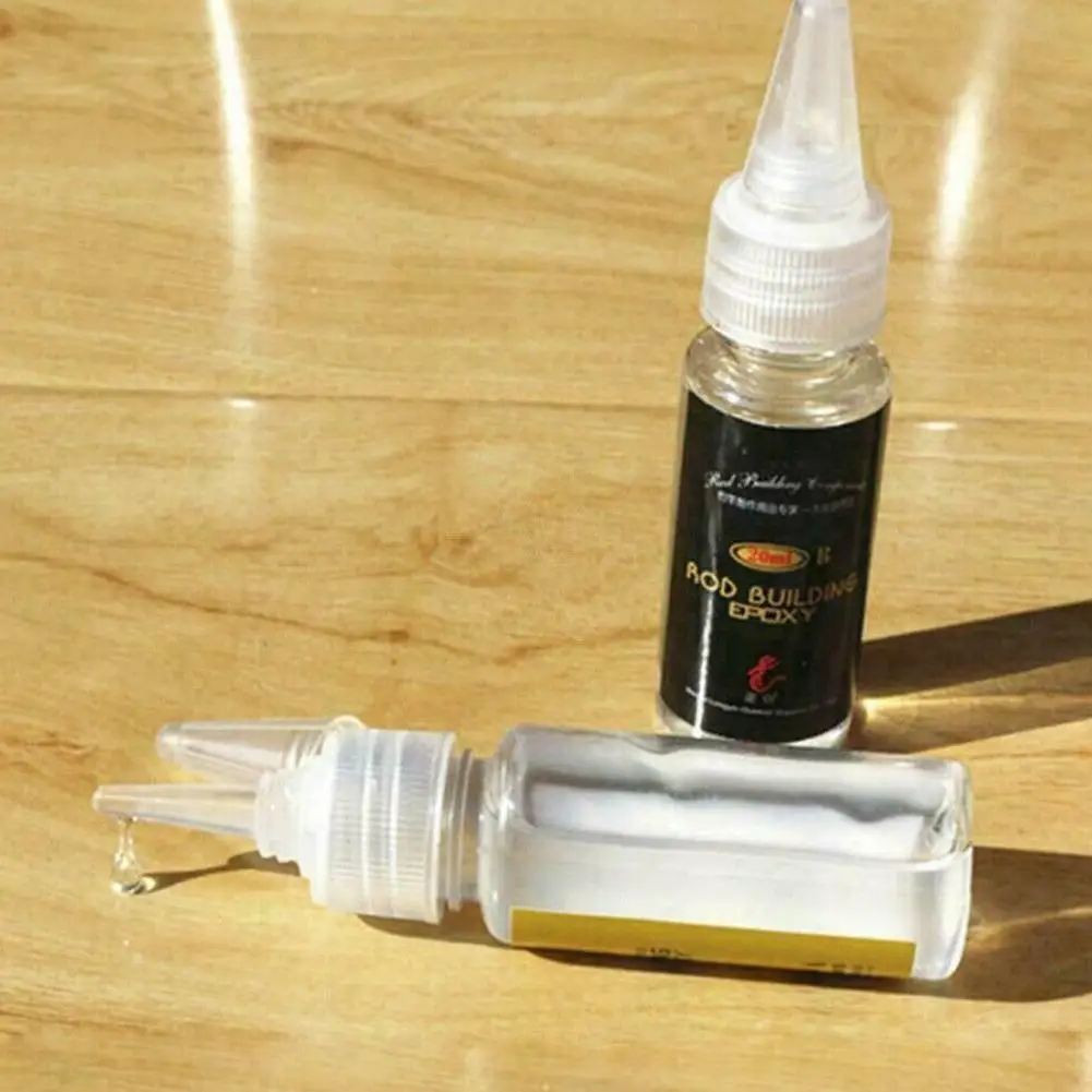 2Pcs Angelrute Kleber Angelrute Epoxy Harz AB Kleber Transparent Kleber für Schnur Angelruten Zubehör Angelrute Farbe