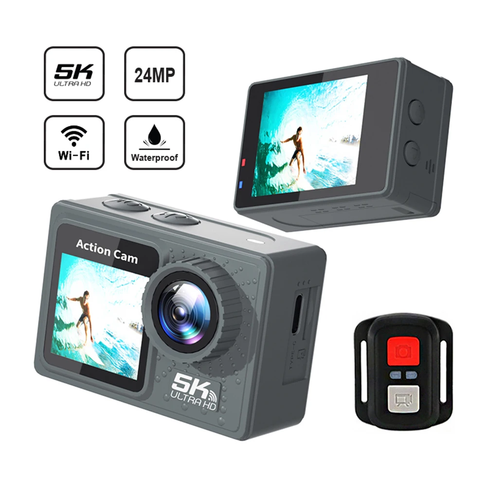 5K 4K 60FPS Sports DV Cam 170° Wide Angle WIFI Outdoor Cycling Camera 30m Waterproof Diving Mini DV Camera with Remote Control