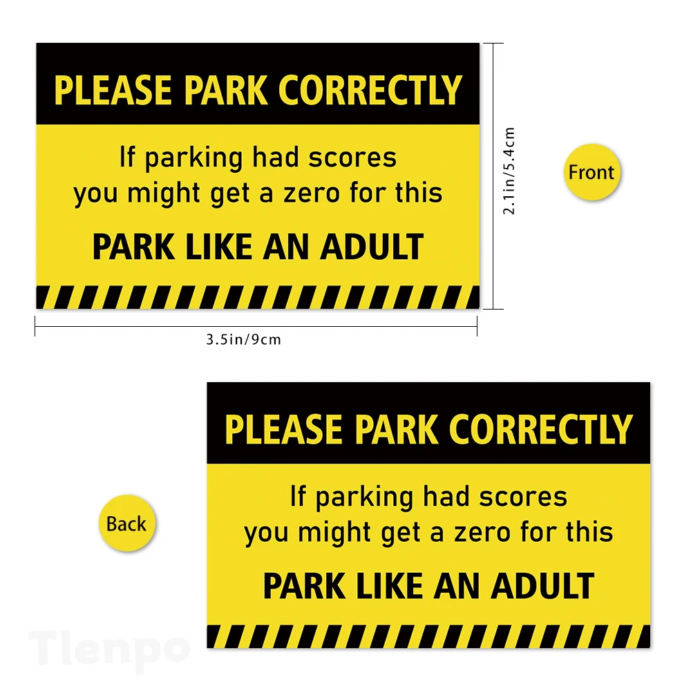 50pcs Funny Parking Cards Please Park Correctly 3.5 x 2inch Prank Cards Prank Driving Fake Ticket mini Portable Prank Props mini greeting cards gag cards