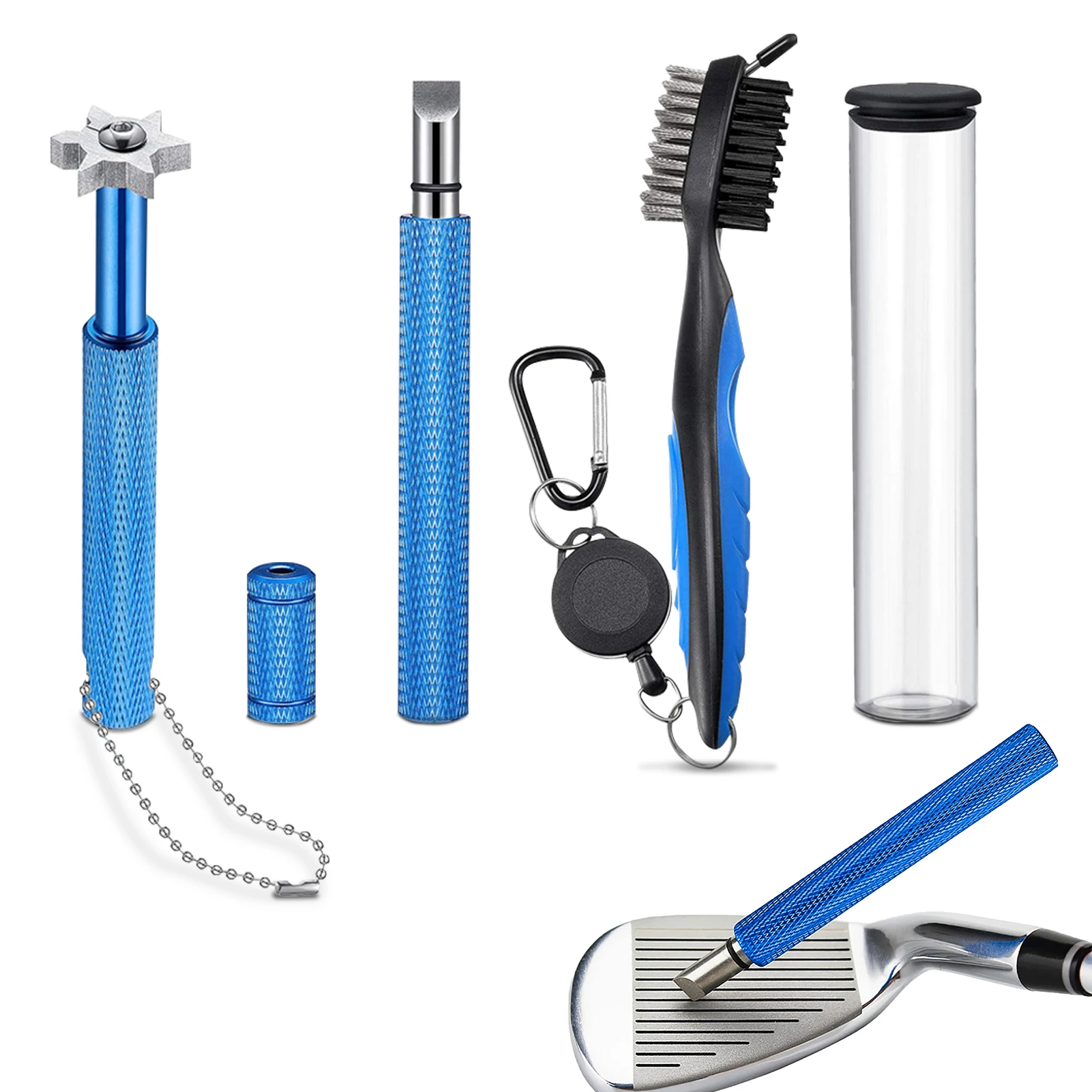

Golf Club Cleaning Kit Golf Club Groove Sharpener Golf Brush Cleaning And Sharpening Kit Tools For Wedges And Irons For Golfer