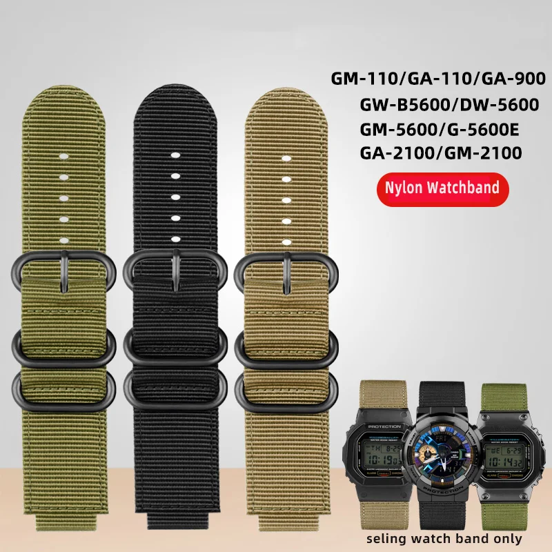Cinturino In Nylon Per Casio G-Shock Dw-5600 Gw-B5600 Gm-5600 Gm110 Ga110 Gm2100 Ga900 Ae1200 Cinturino Per Orologio Sportivo In Tela Traspirante