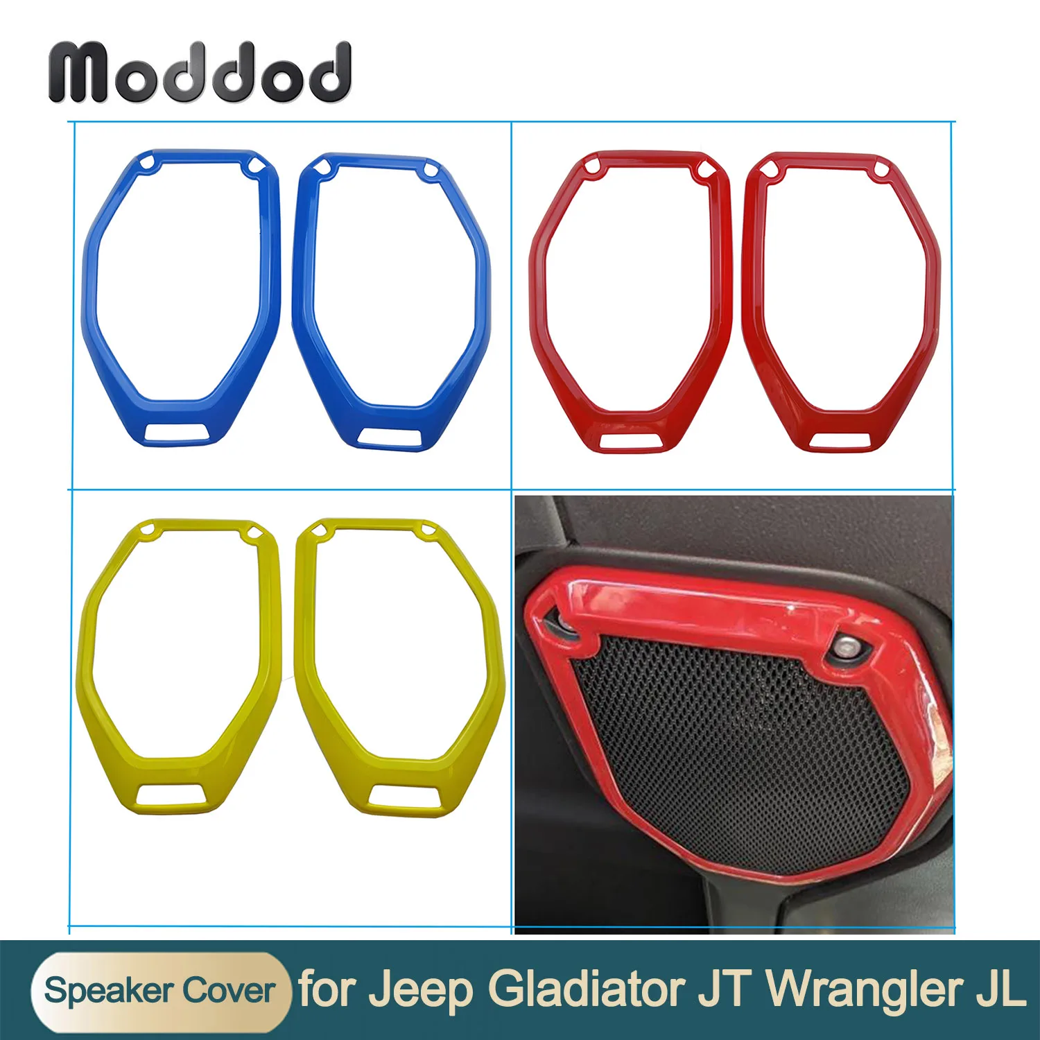 

Automotive Replacement Car Speaker Interior Cover Roof for Jeep Gladiator JT Trunk Wrangler JL 2018+ Relays Surround Trim Kit
