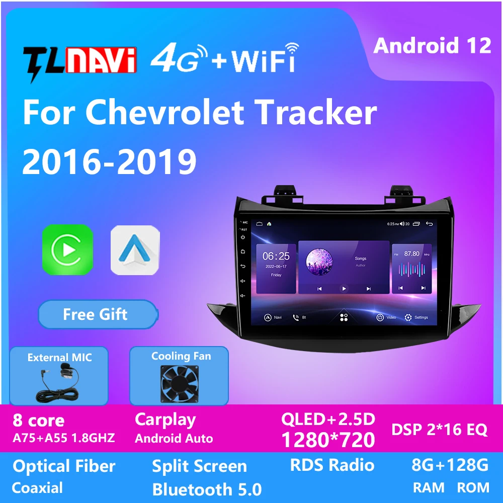 4GLET Wifi Car Stereo Radio Android12 Video GPS Carplay For 1Chevrolet