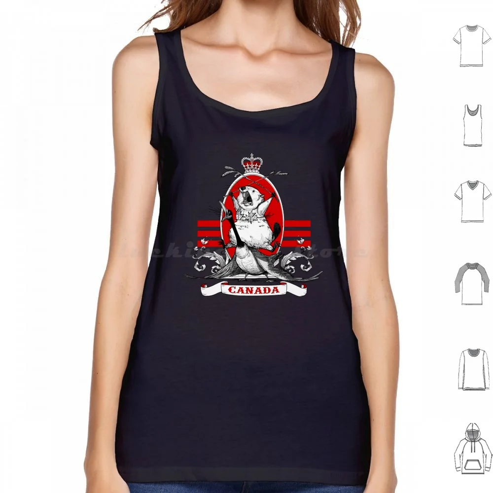 Canottiere Di Castoro Urlanti Gilet Senza Maniche Canadiana Canada Canadiana Beaver Canada Day Goose Canada Flag Maple Leaf Canadian