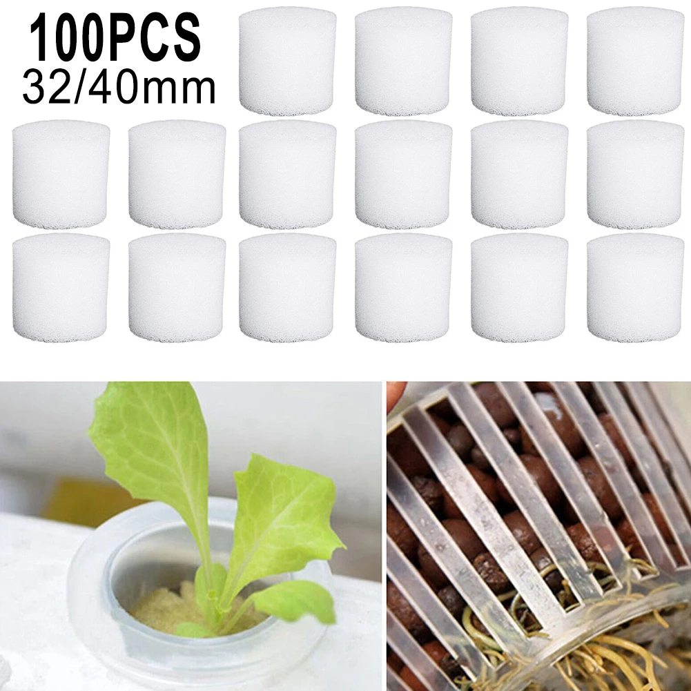 

50/100Pc Hydroponic Soilless Planted Sponge Mesh Basket Plant Nursery Pot Spong Tray Aeroponic Veg Planting Clone Colonization