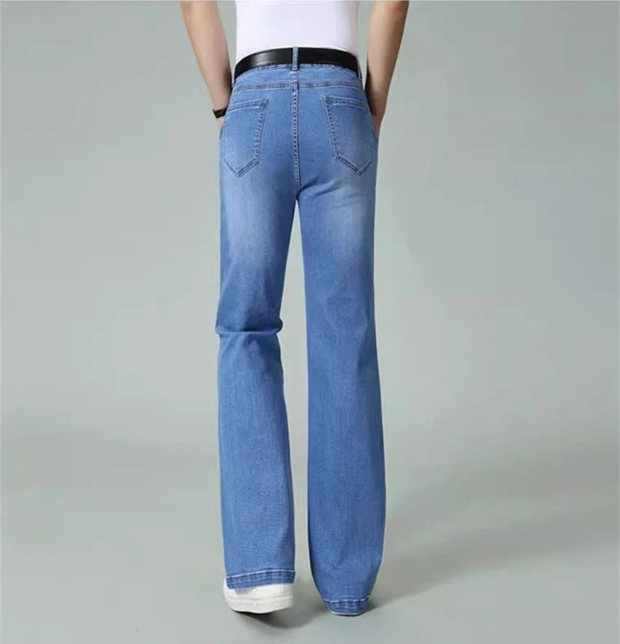 2025 männer Sommer Hohe Qualität Neue Gerade Bein Jeans Hohe Taille Dünne Lose Beiläufige Hosen – Detail 3