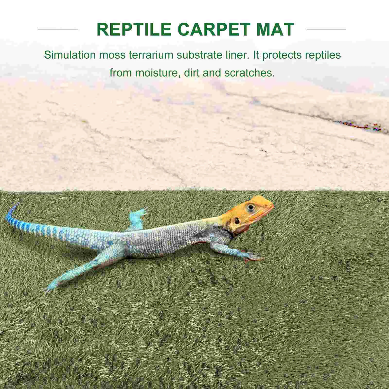 Reptile Carpet 2 Pcs Amphibious Reptile Carpet Turtle Habitat Moss Mat Mats for Terrarium Substrate Cotton