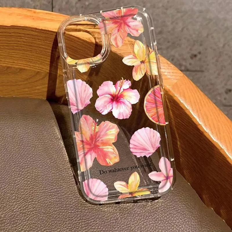 Metal Tulip Pattern Airbag Phone Case - Elegant Protective Cover