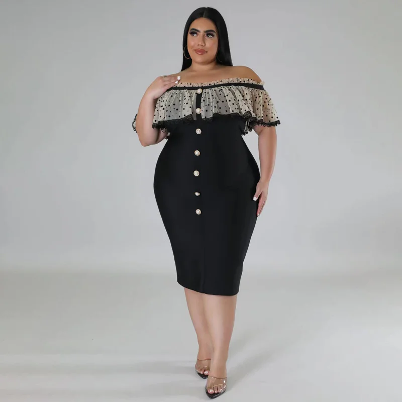 

Plus Size Women's Dress New Fashion Large 2023 Summer New Shawl Dress New One-shoulder Long Slim Fitting Female Clothes