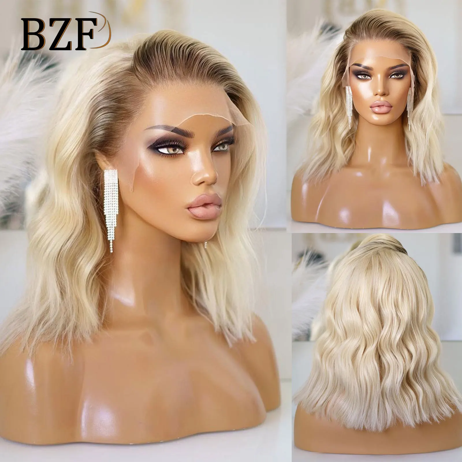 HOC6082-1 Dark Blonde Long Bob Wig