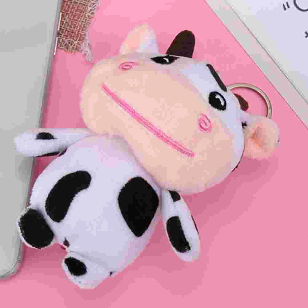 

Couples Gifts Stuffed Animal Keychain Cartoon Plush Cow Pendant Key Chain Wallet Key Ring Decoration Handbag Pendant