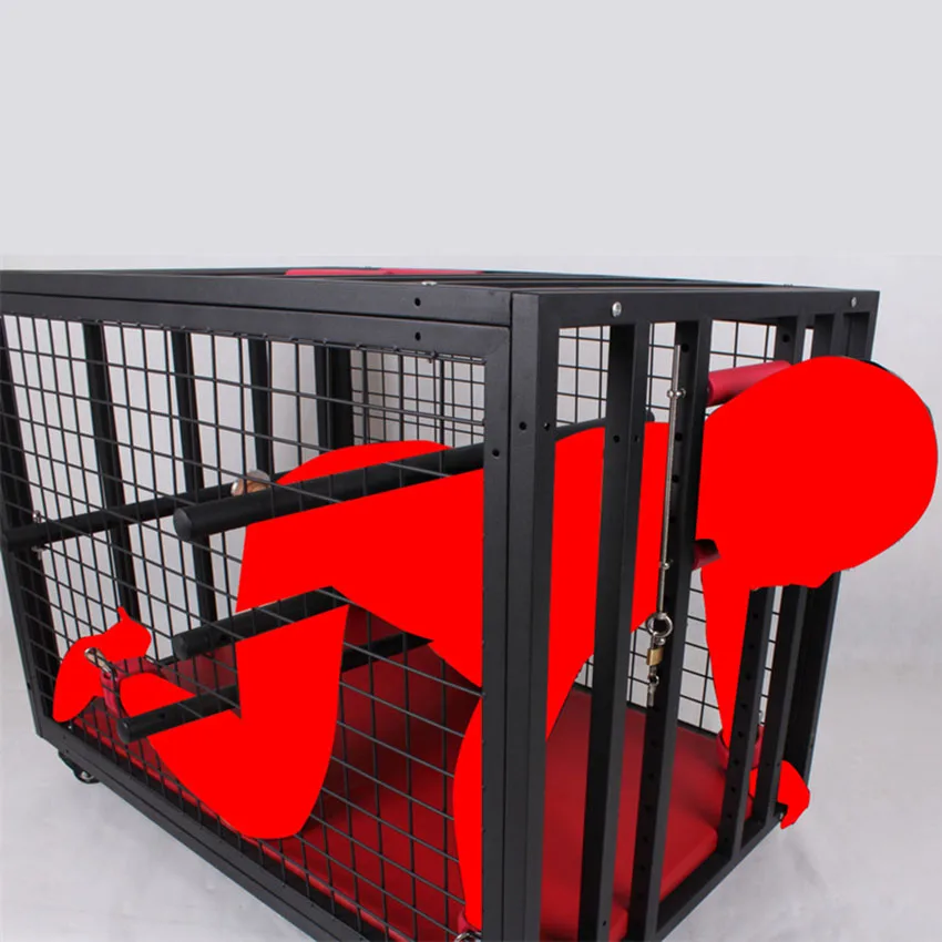 Large Sex Love Slave Training Dog Iron Cage Fetish BDSM Bondage Sex Toys For Women Men Adult Couples Games Furniture 18+