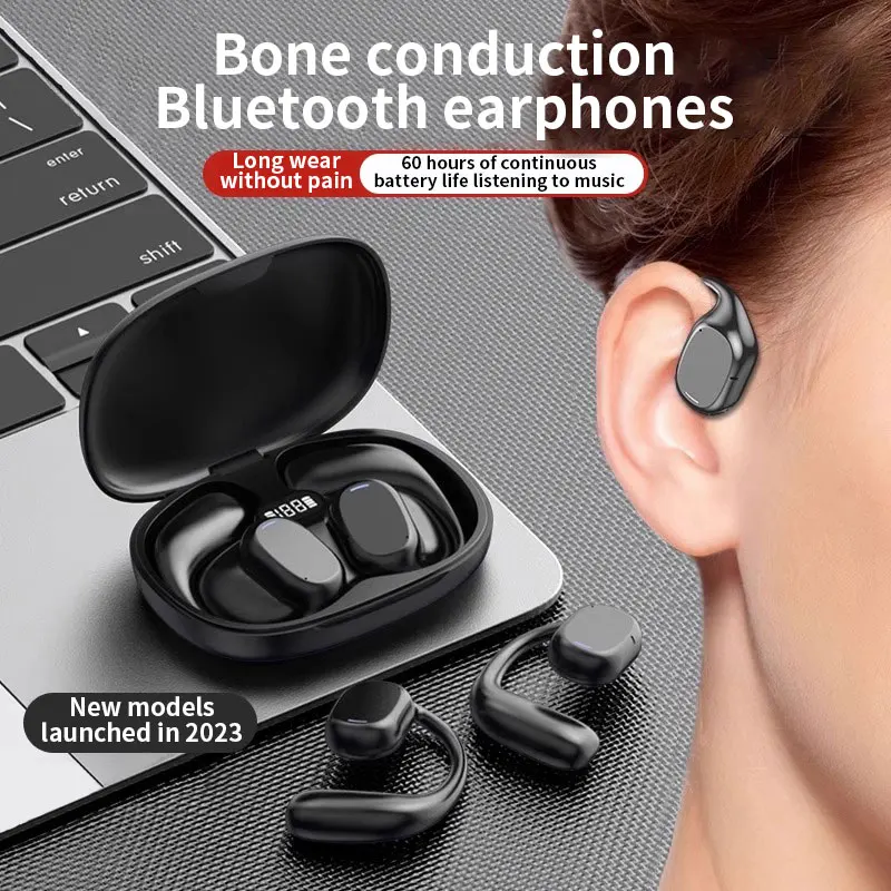 Bluetooth Earphones Conduction Open Ear Hook Wireless Sport Headphone HiFi Stereo Waterproof Noise Reduction Headset