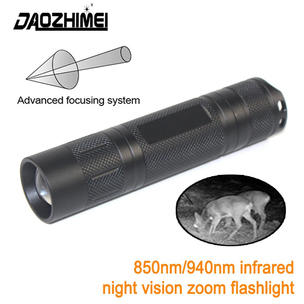 

IR940NM IR850NM LED Infrared FlashLight Tactical Infrared Radiation Zoomable Rechargeable Torch for Coyote Hog Predator Hunting