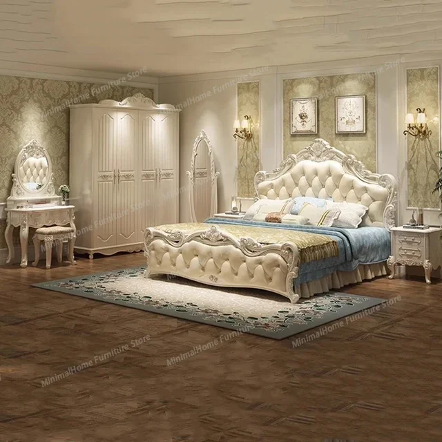 Ensemble de chambre à coucher moderne de style princesse, literie haut de gamme, ensemble de chambre à coucher de luxe, design pour filles, Letti E Mobili, meubles nordiques 1