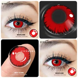 Vibrant Cosplay Halloween Contact Lenses - Anime Red & Crazy White/Black (REDFLAME)