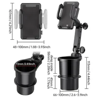 Car Cup Holder Mount Expander with Car Cell Phone Holder 360 Rotation Cup Holder Expander Smartphone Auto Interior Accessories - Image 2