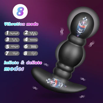Wireless Remote Control Male Prostate Massager Inflatable Anal Plug Vibrating Butt Plug Anal Expansion Vibrator Sex Toys For Men 3