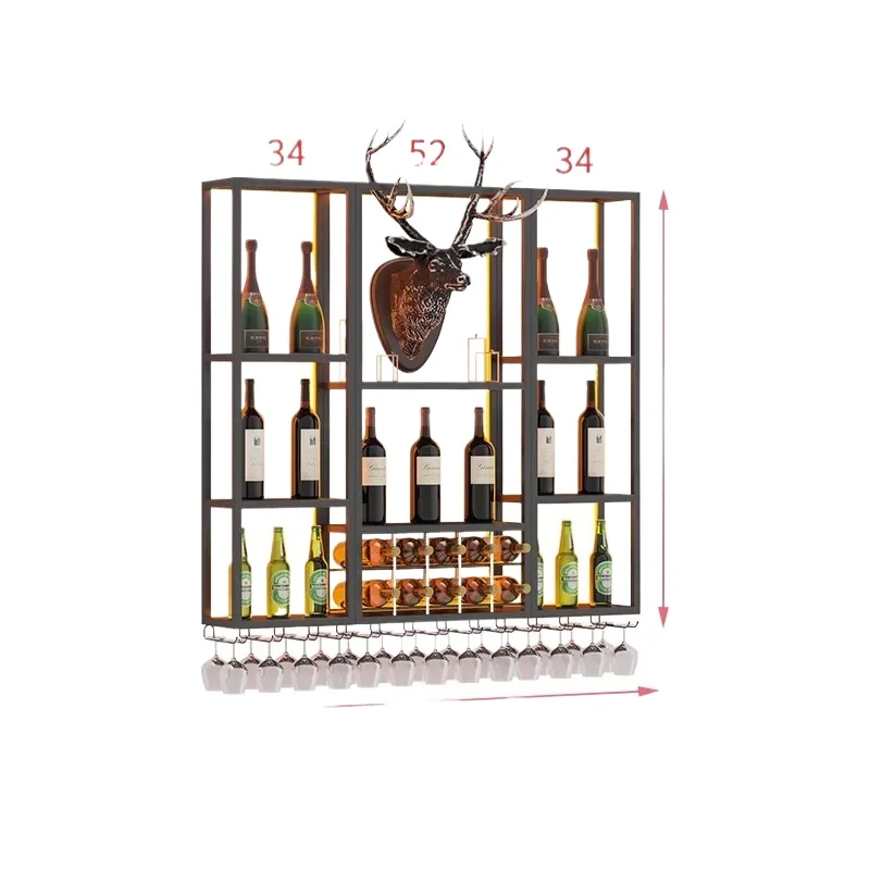 **Assemble Industrial Bar Bar Wine Glass Wall Stand Entrance Corner Cabinet Drink Showcase Furniture Mini Hall Gabinete Shelf Sh
