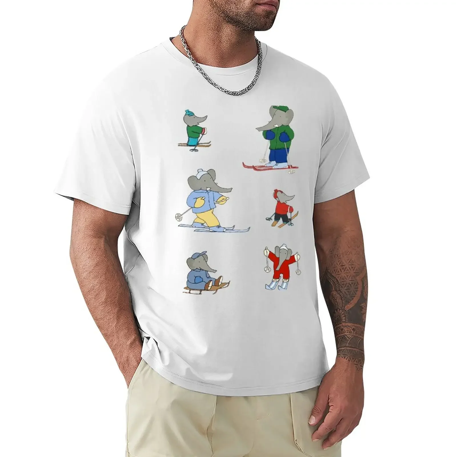 Babar Va Sci T-Shirt Customs Cute Top Customizeds Mens Magliette Bianche Summer Tops Funnys Vintage Mens Champion Magliette