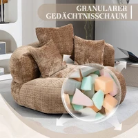 Ленивый диван-лежак с высокой спинкой для гостиной, стул-кушетка с тремя подушками, прочный комфорт, одиночный игровой диван-кресло для спальни — изображение 3