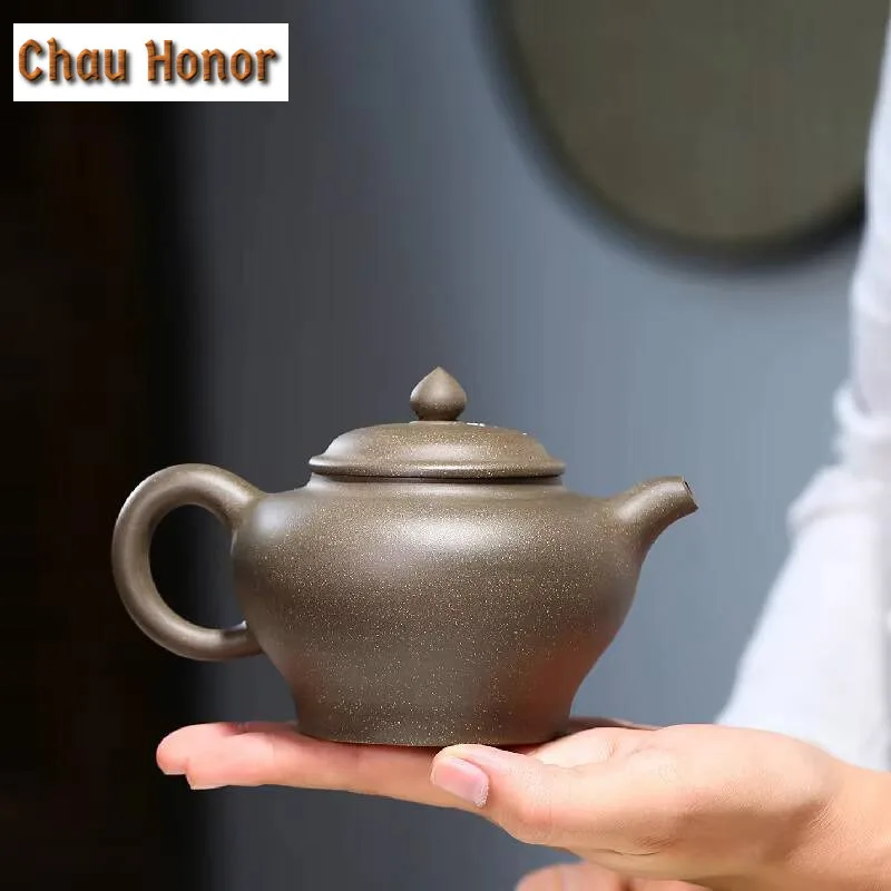 310ml Authentic Yixing Raw Ore Purple Clay Pot Handmade Gray Section Mud Kung Fu Teaset Tea Ceremony Accessories Customized Gift