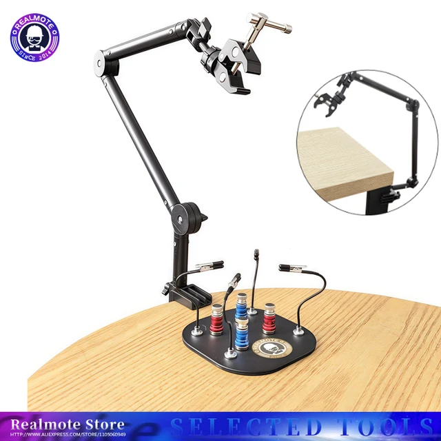 Universal Helping Hand Soldering Clamp Metal Flexible Arm PCB Clip for Hot Air Gun With PCB Holder For Desoldering Repair Tool S