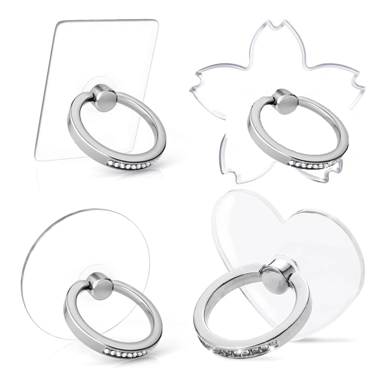 Universal Transparent Finger Ring Mobile Phone Smartphone Stand Holder For iPhone 13 Xiaomi Samsung Cellphone Mount Kickstand