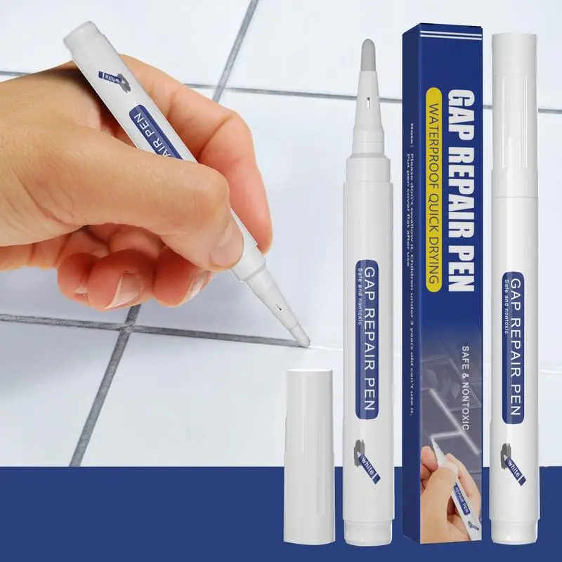 Tile Grout Pen Marcador impermeável Wall Seam Caneta cor Tile Marker Grout Tiles Piso Banheiro Descontaminação Seam Repair For Tile caneta de rejunte a prova dagua rejunte banheiro