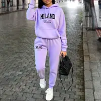 Autumn Winter Women's Sets 2pcs Hoodies Pants Suit Sports Outfits 2025 MILANO Letter Print Aesthetic Clothes Ladies Tracksuit - Image 4