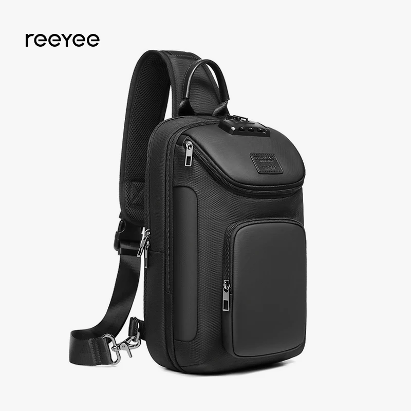 ReeYee N6 6L Sling Chest Bag, Combination Lock Security Crossbody Pack, Unique Design with Smart Organization Compartments 6