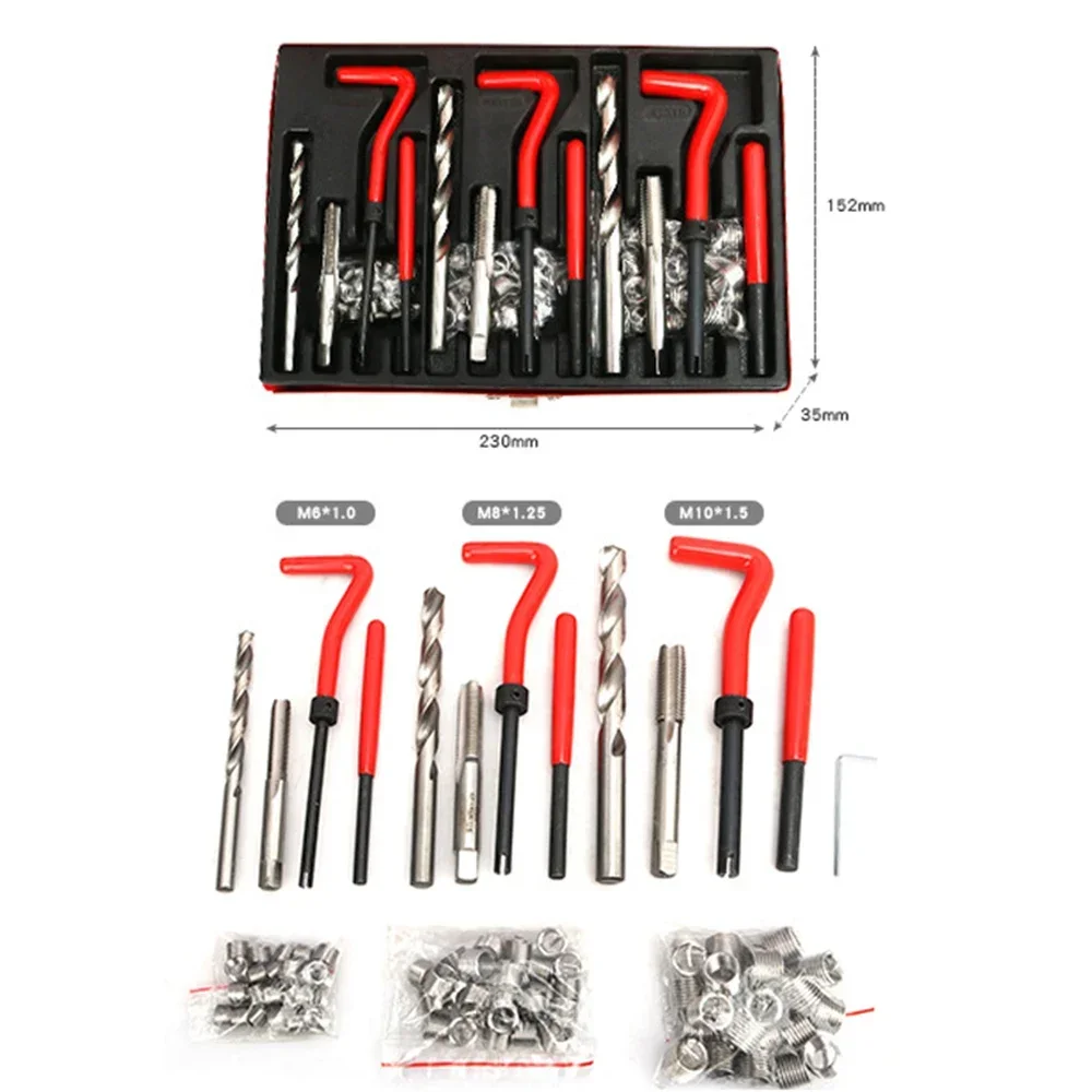 Revolutionary 88-Piece Thread Repair Kit | M3-M14 Screw Inserts | Damaged Threads Restoration | Complete with Drill Bits