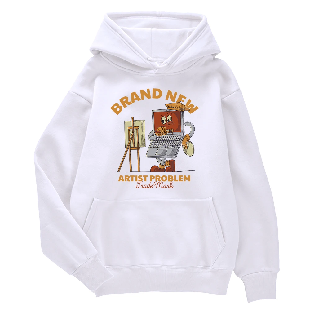 

Brand New Artist Problem Print Mens Sweatshirts Oversize Regular Hoodies Classic O-Neck Hoodies Retro Fabric Design Clothing