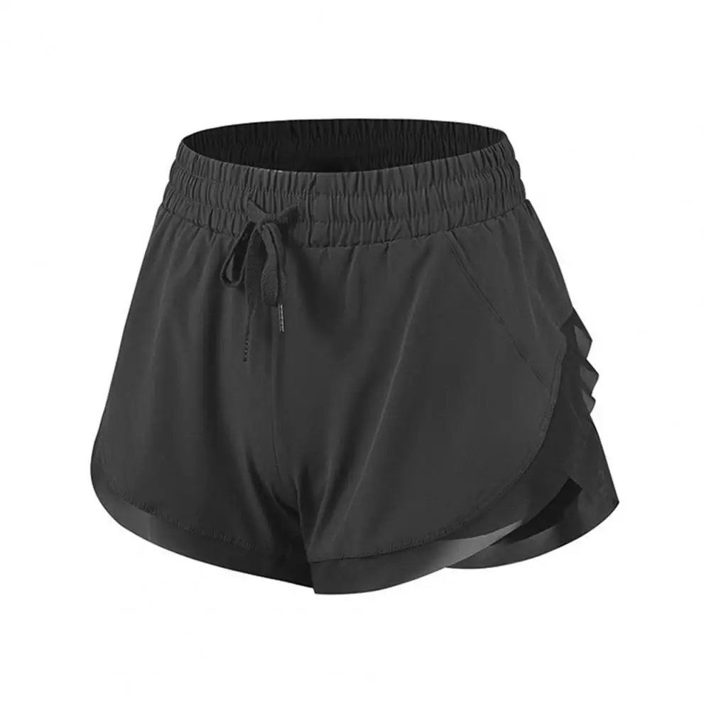 Yoga Shorts Elastic Waist Lining Two Layers Sports Wear Sweatpants Sweat Absorption Quick Dry Fitness Shorts Jogging Clothes