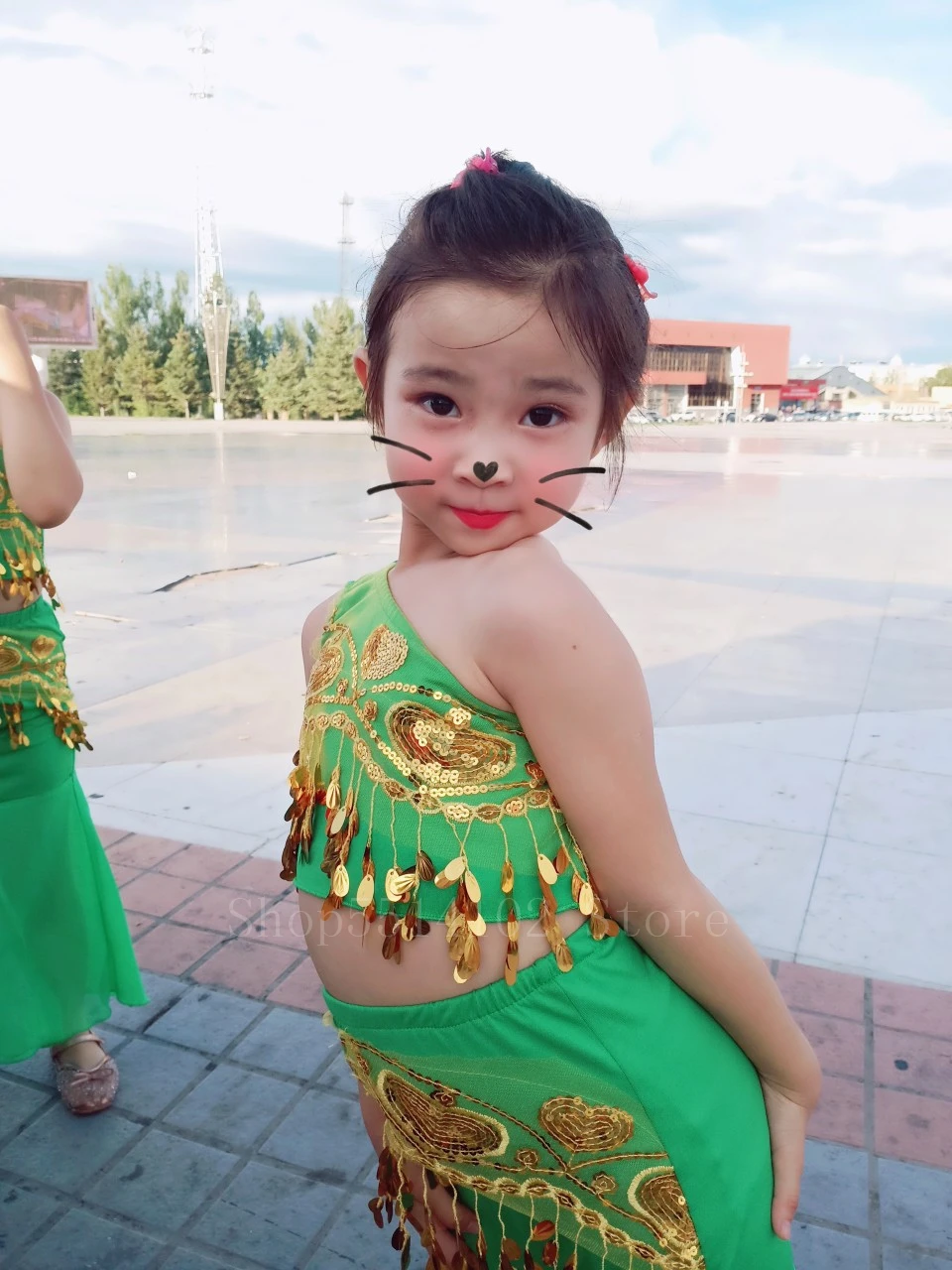 Deguisement Indienne Fille Costume Danse Enfant Pièces Style