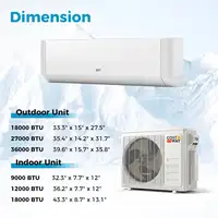 36K BTU 4 Zone 9K 12K BTU 21.5 SEER2 Mini Split Air Conditioner Work with Alexa 2