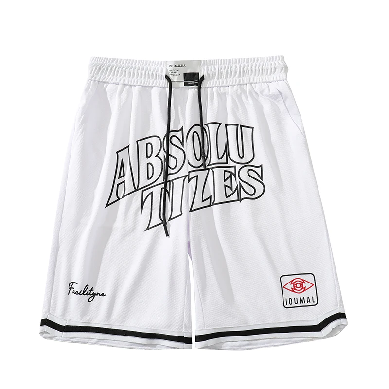 Tide Basketball Shorts Men's Summer Thin Ice Silk Baggy Sweatpants Casual Beach Pants Hip-Hop Street Shorts Male Clothes