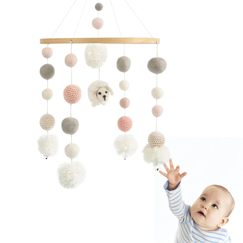 Sonajero de madera para bebé, cascabel de cama móvil para en el gimnasio, juguetes para