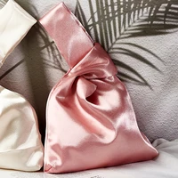 Women Wrist Bag Mini Knot Bag Vintage Silky Japanese Style Tote Bag Girl Key Phone Pouch Student Reusable Folding Shopping Bags - Image 5