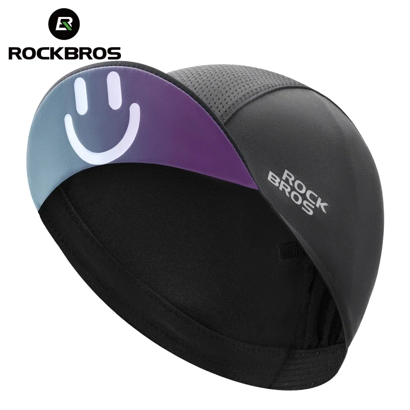 ROCKBROS 사이클링 캡 폴리에스테르 자전거 속건성 스포츠 모자, 여름 UV 차단 자전거 바라클라바, 남녀공용 통기성 모자 