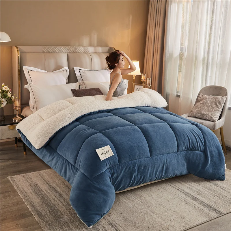 Thick Milk Fleece Winter Blanket Warm Weighted Comforter