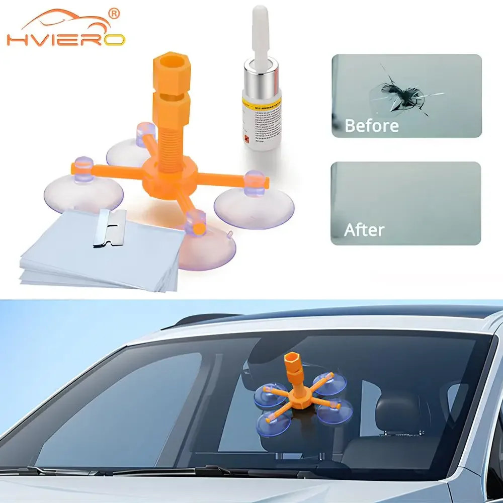 Windshield Repair Kit Glass Polishing Kit Automotive Glass Repair Auto Glass Repair Fluid 3ML Yellow Windshield Repair Kit Quick Fix Cars Cracked Glass Windscreen Tool Resin Sealer DIY Autos Window Screen Polishing