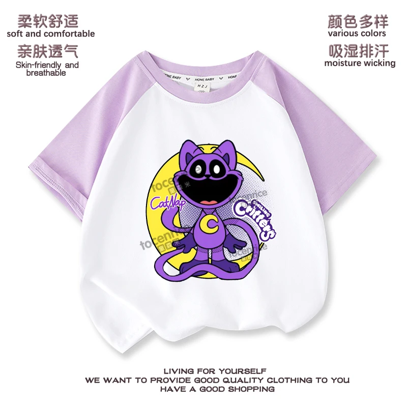 

New Smiling Critters Catnap Hoppy Hopscotch Print Children T-Shirts Tee Cartoons Casual Clothes Boy Girl Tops Short Sleeve Tops