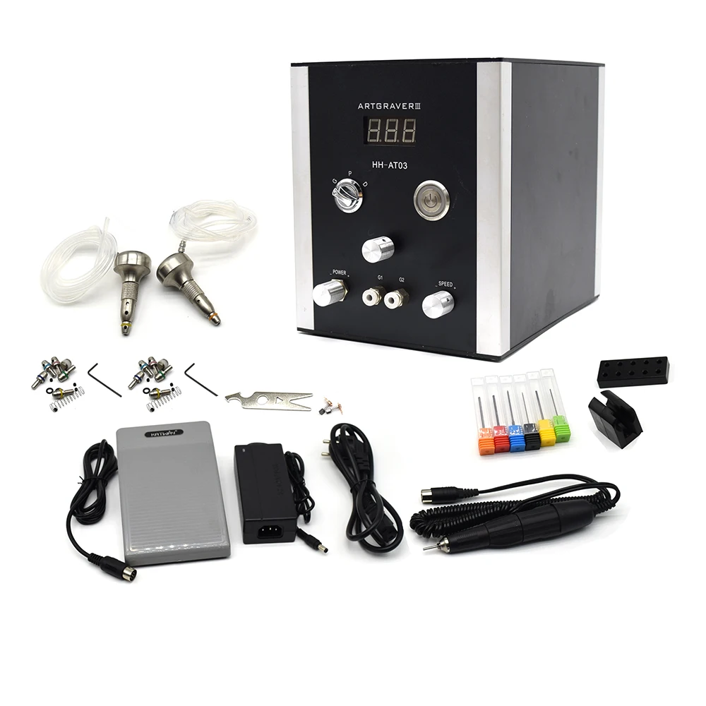 

NEW NOT Need Air Compressor HH-AT01 ARTGRAVER 100~240V Pneumatic Engraving Tools Jewelry Graver Machine Pneumatic Engraver